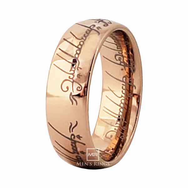 Gold Lord of the Rings Tungsten Carbide Ring